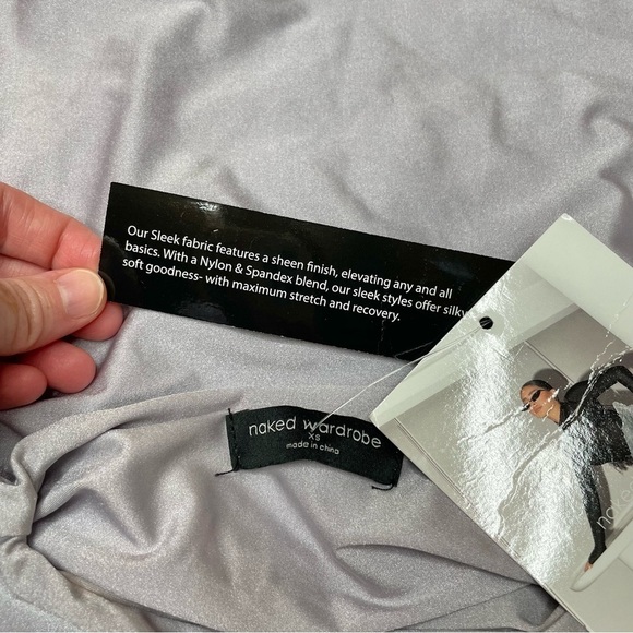 Naked Wardrobe The Sleek T Crop Top in Lavender Purple Extra Small NWT - Picture 6 of 12